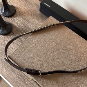 Target Brown Leather Belt with Gold Buckle